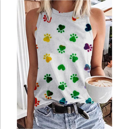 Leopard Paw Print Tank Top