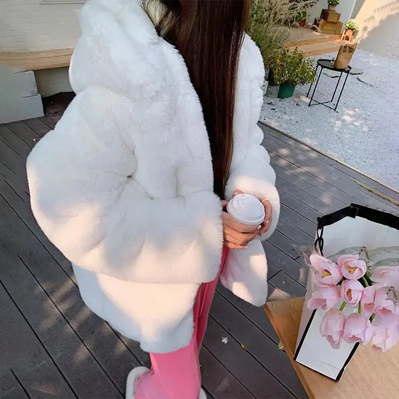 VelvaFur Hooded Plush Sweatshirt