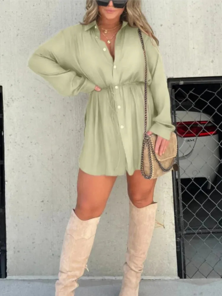 Velvet Diamond Button Shirt Jumpsuit