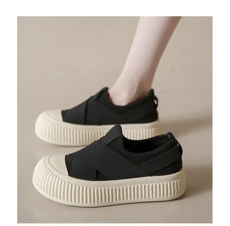 Platform Mesh Slip-On Sneakers