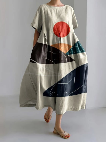 Sunny Vibes Printed Lounge Dress