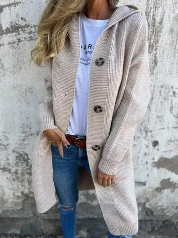 Cozy Line Mid-Length Knit Cardigan