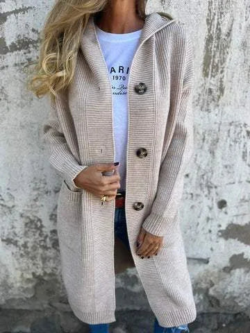 Cozy Line Mid-Length Knit Cardigan