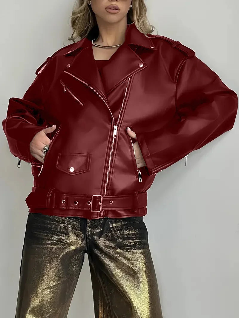 Retro PU Leather Motorcycle Jacket