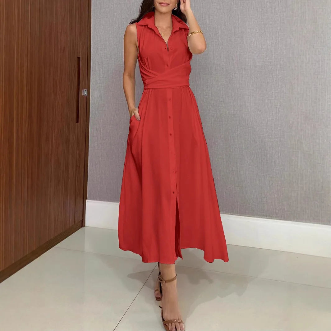 White Lace-Up Maxi Dress