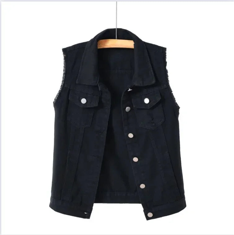 ColorPop Plus Size Denim Vest