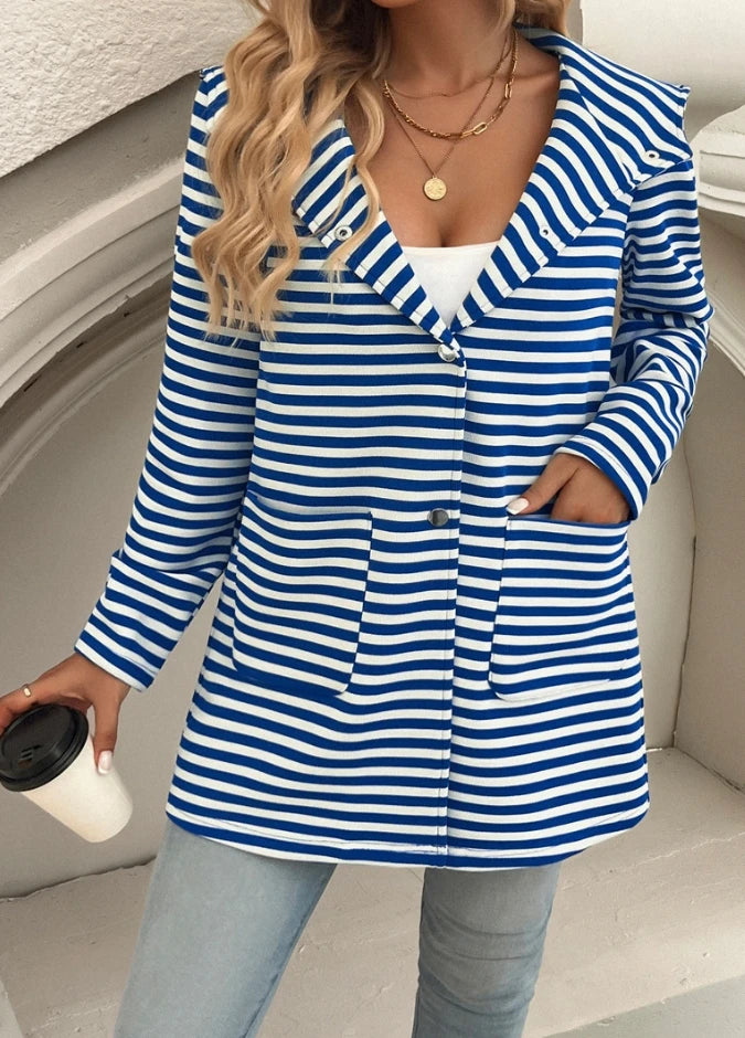 Sweet Aura Striped Hooded Cardigan