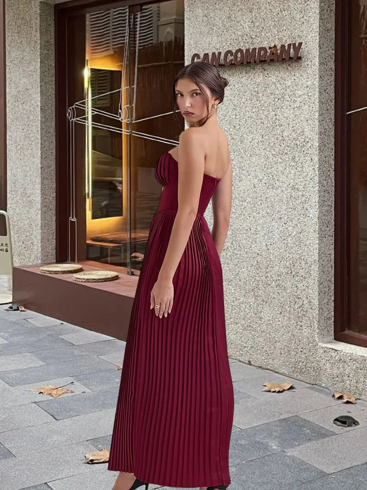 Glamour Curve Strapless Flare Dress