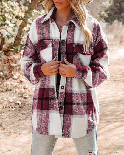 Cozy Plaid Button-Up Shacket