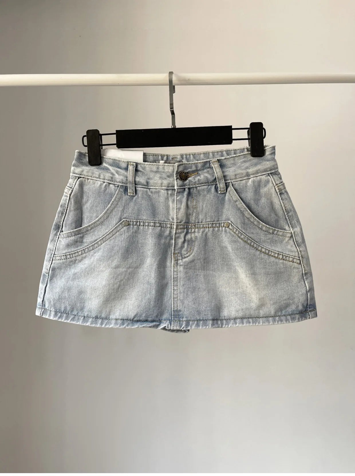 High Waist Denim Mini Skirt