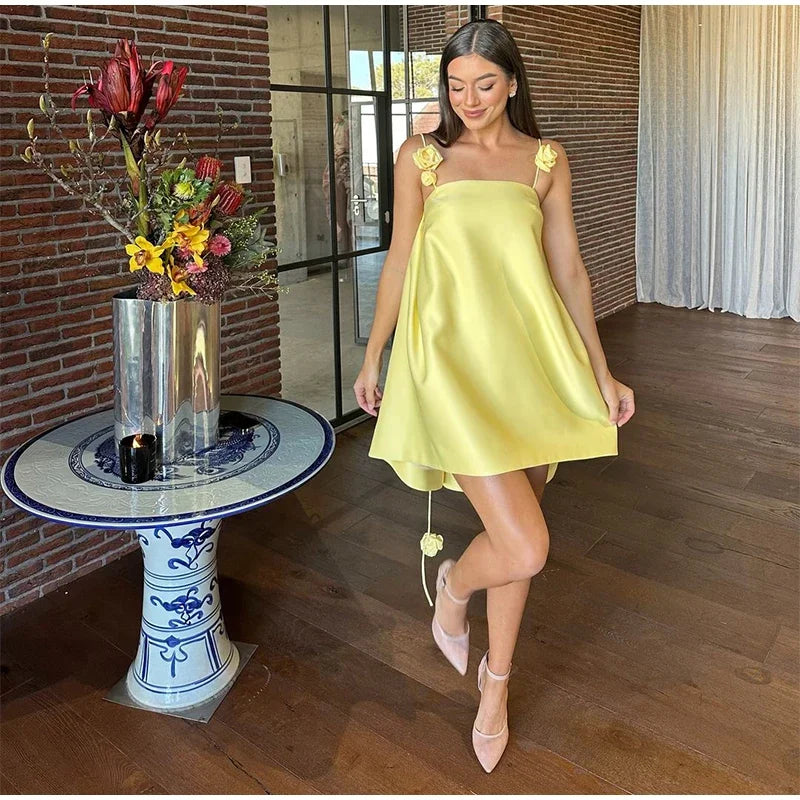 Floral Backless Summer Mini Dress