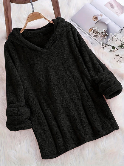 Fleece Glow Solid Hoodie Sweatshirt