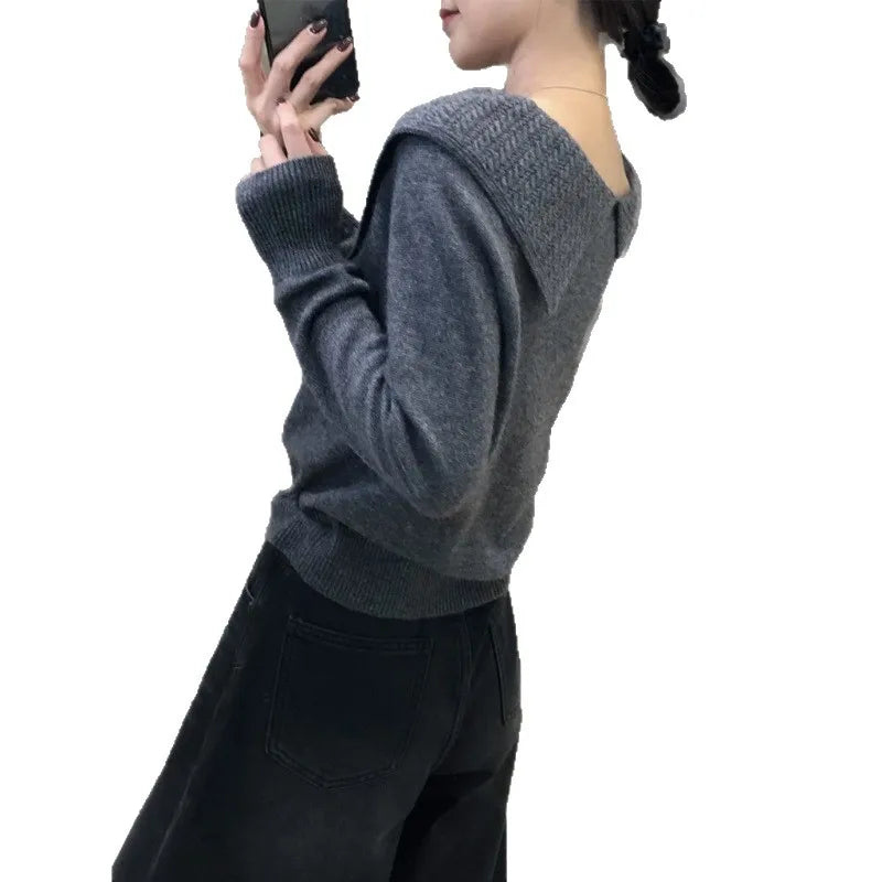 Women’s Woolen Collared Sweater —  Knitwear