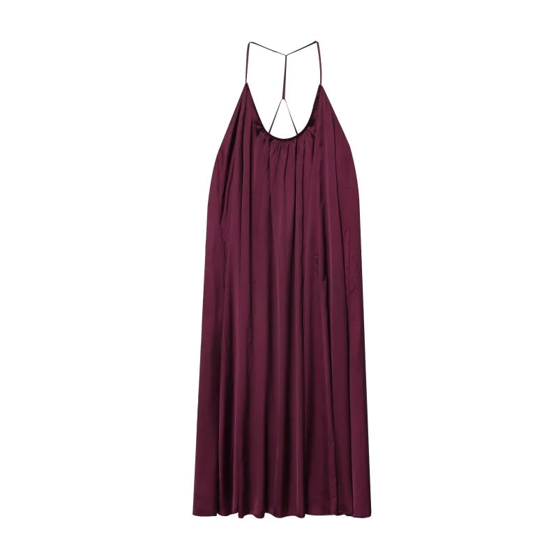 Elegant Lustre Backless Maxi Dress