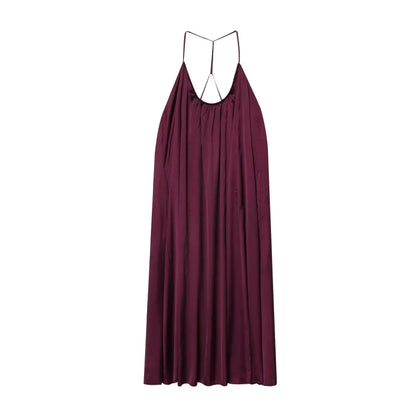 Elegant Lustre Backless Maxi Dress