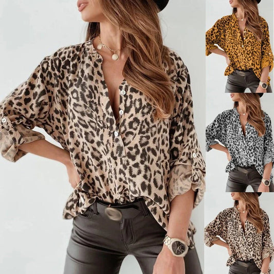 Wild Muse Leopard Print Button Shirt