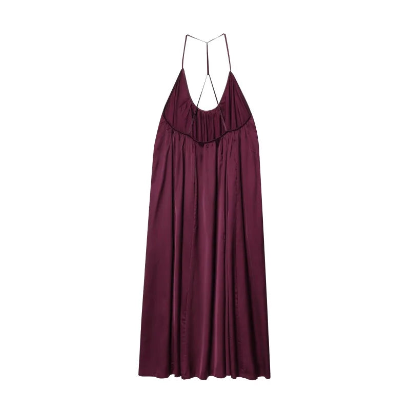 Elegant Lustre Backless Maxi Dress