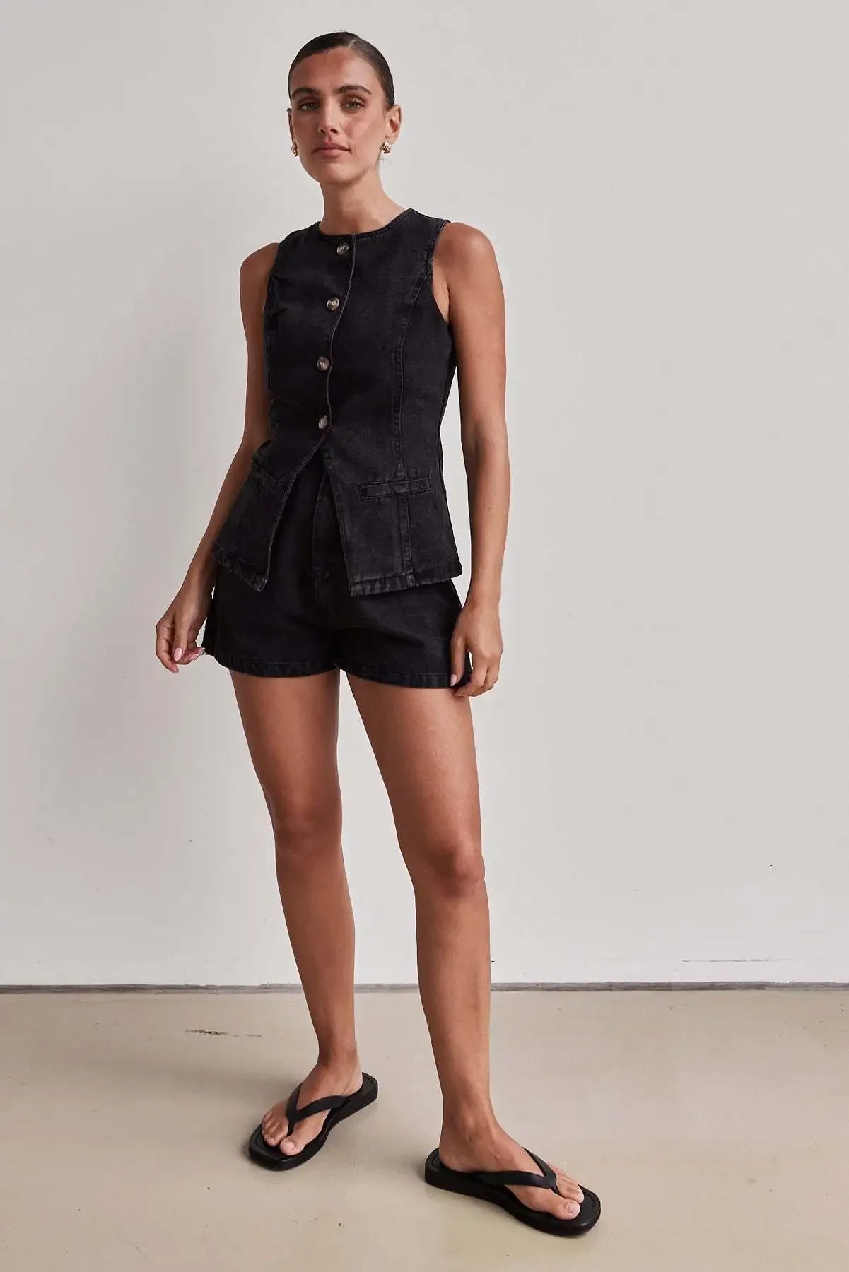 Sunset Chic Sleeveless Suit Set