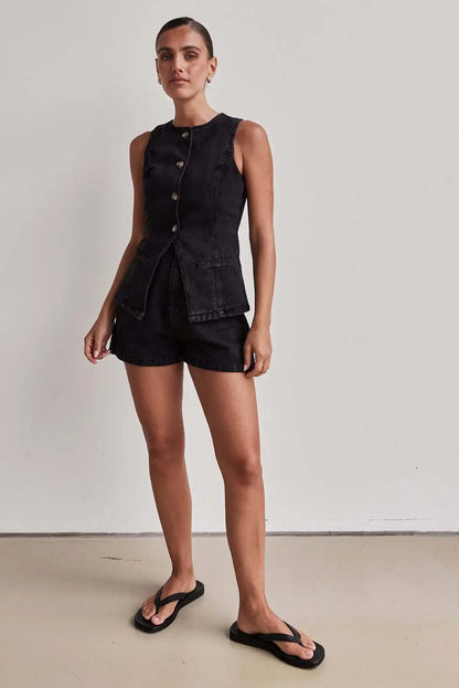 Sunset Chic Sleeveless Suit Set