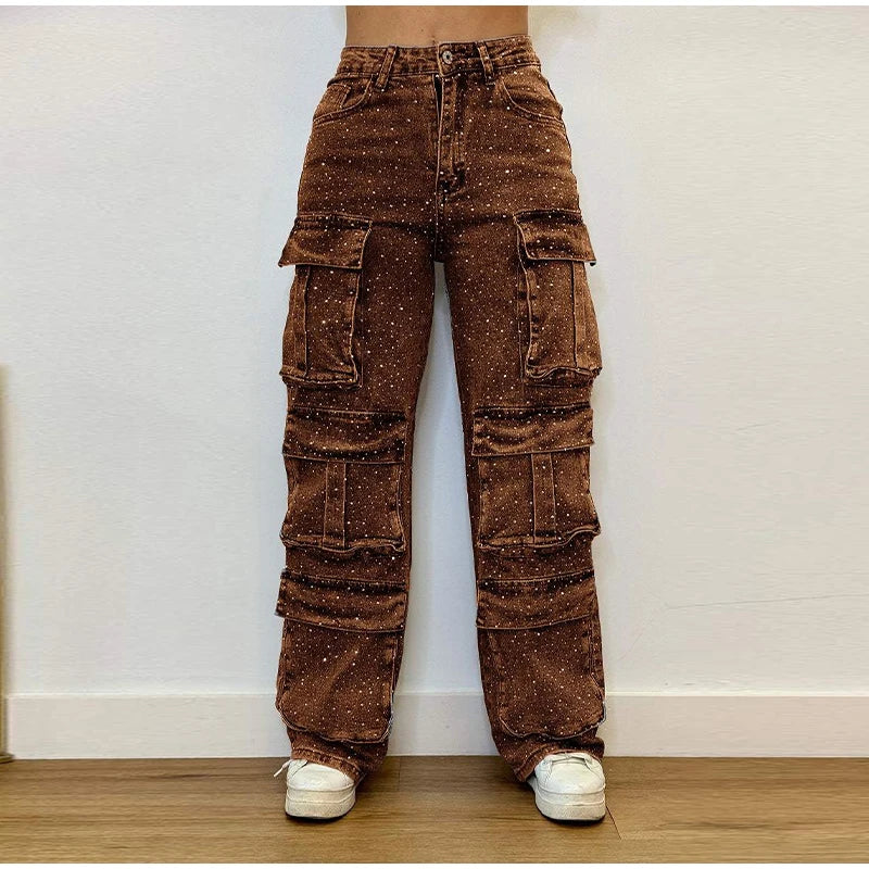 Bright Drill High Waist Work Jeans