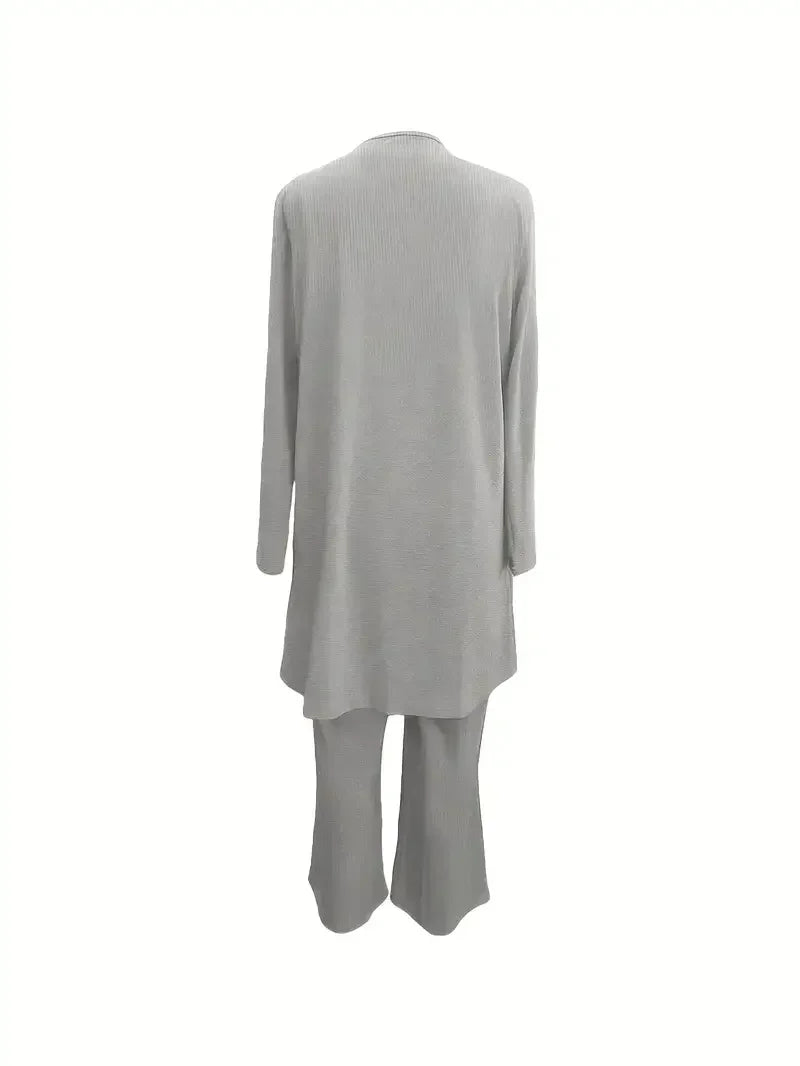 Women’s 3-Piece Casual Set — Cardigan, Tank & Pants