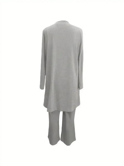 Women’s 3-Piece Casual Set — Cardigan, Tank & Pants