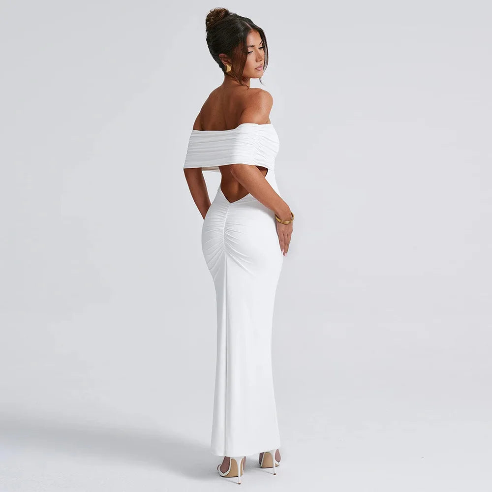 Sexy Strapless Backless Bodycon Maxi