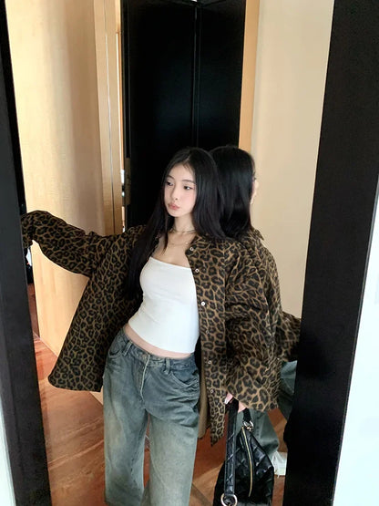 Women’s Leopard Print Shirt Jacket