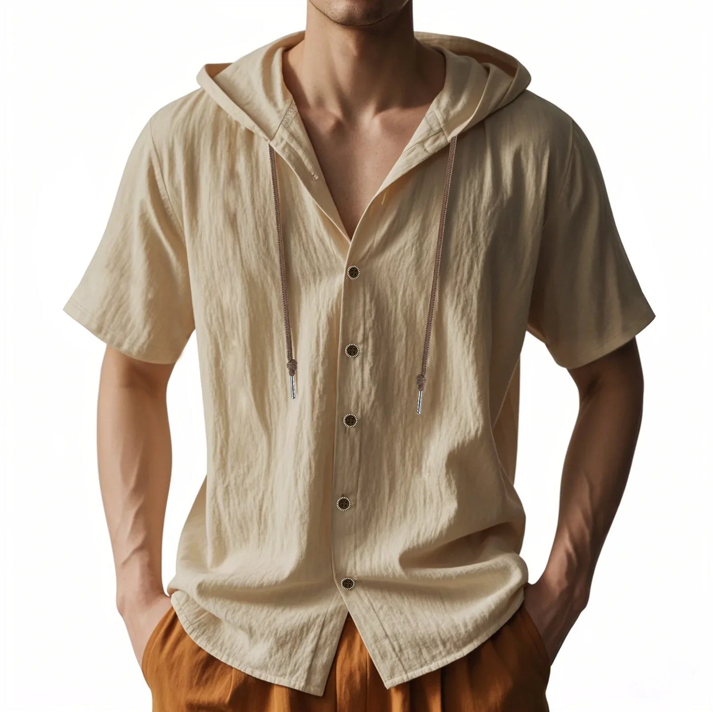 Lightweight Linen Hooded Summer Shirt