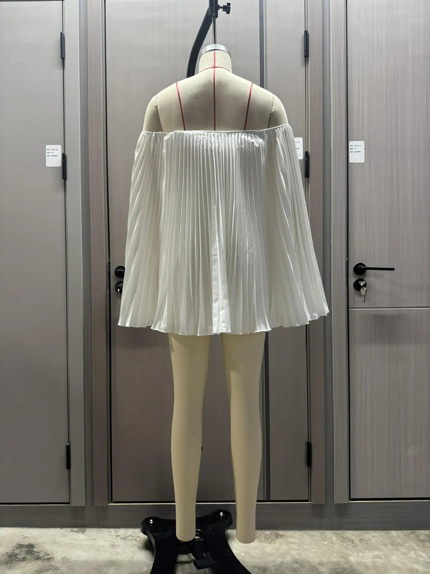 Glimmer Drape One Shoulder Shorts Set