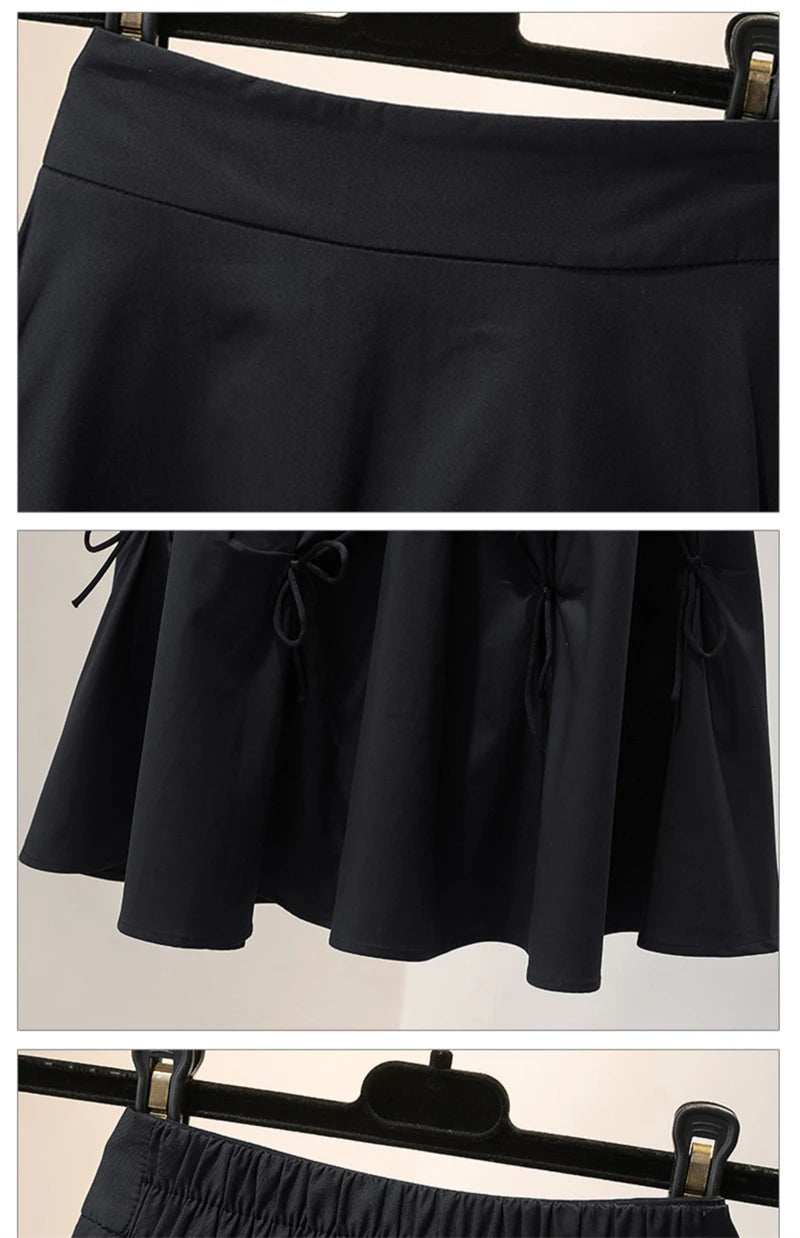 Korean Charm Lace-Up Pleated Skirt