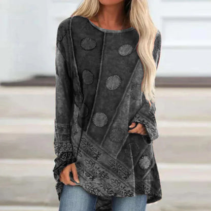 Boho Geometric Print Oversized Tee