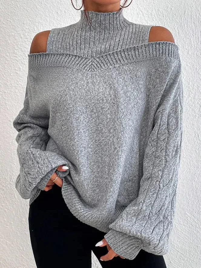 Shoulder-Baring Loose Knitwear Sweater