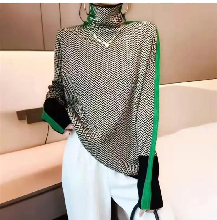 Women Knitted Turtleneck Sweate Effortless Style