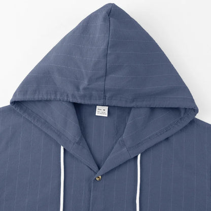 Striped Hooded Linen Shirt