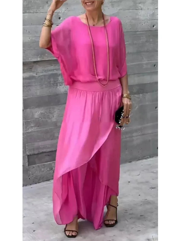 Graceful Flow Chiffon Pant Set