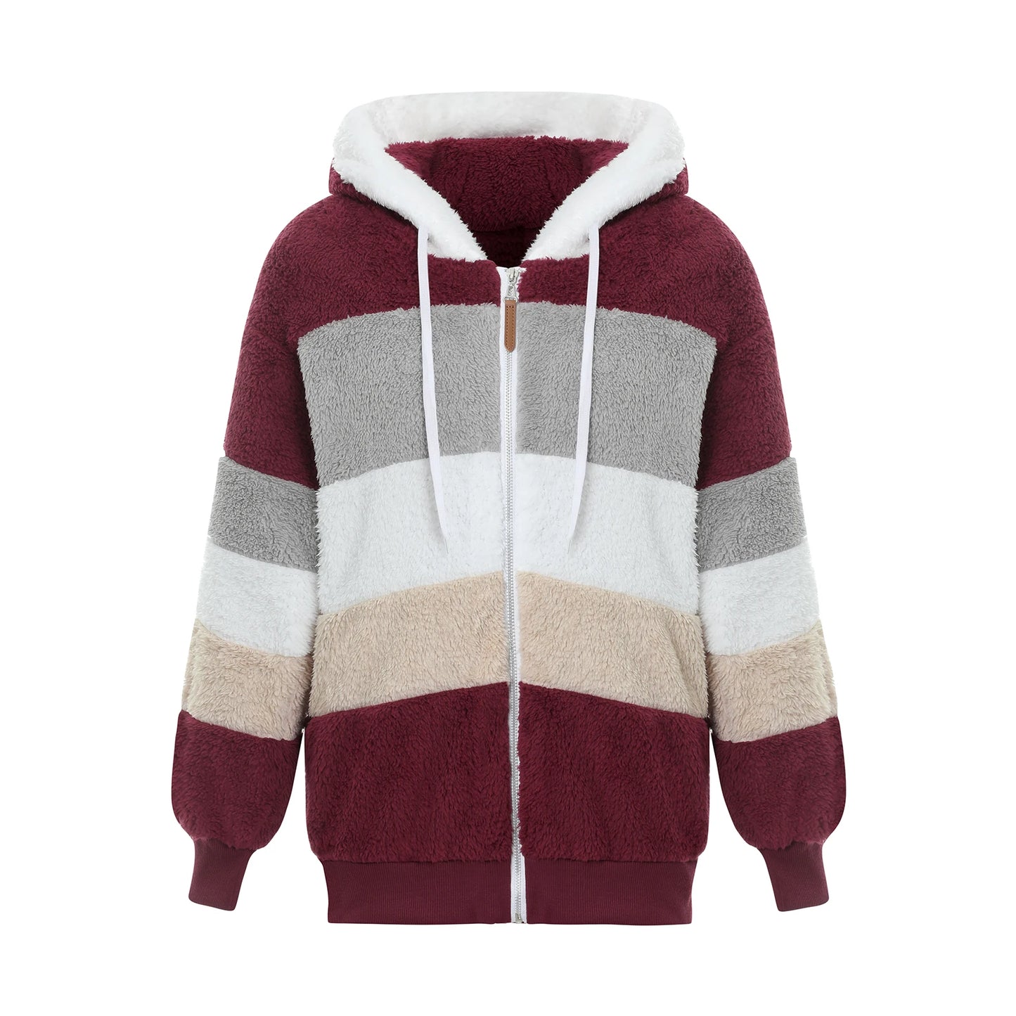 Hooded Plush Coat — Stylish Warm Zip-Up