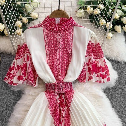 Retro Grace High Waist Midi Dress