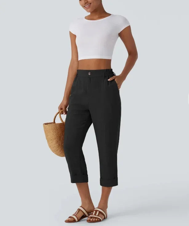 Ease Fit Charm High Waist Knit Capris