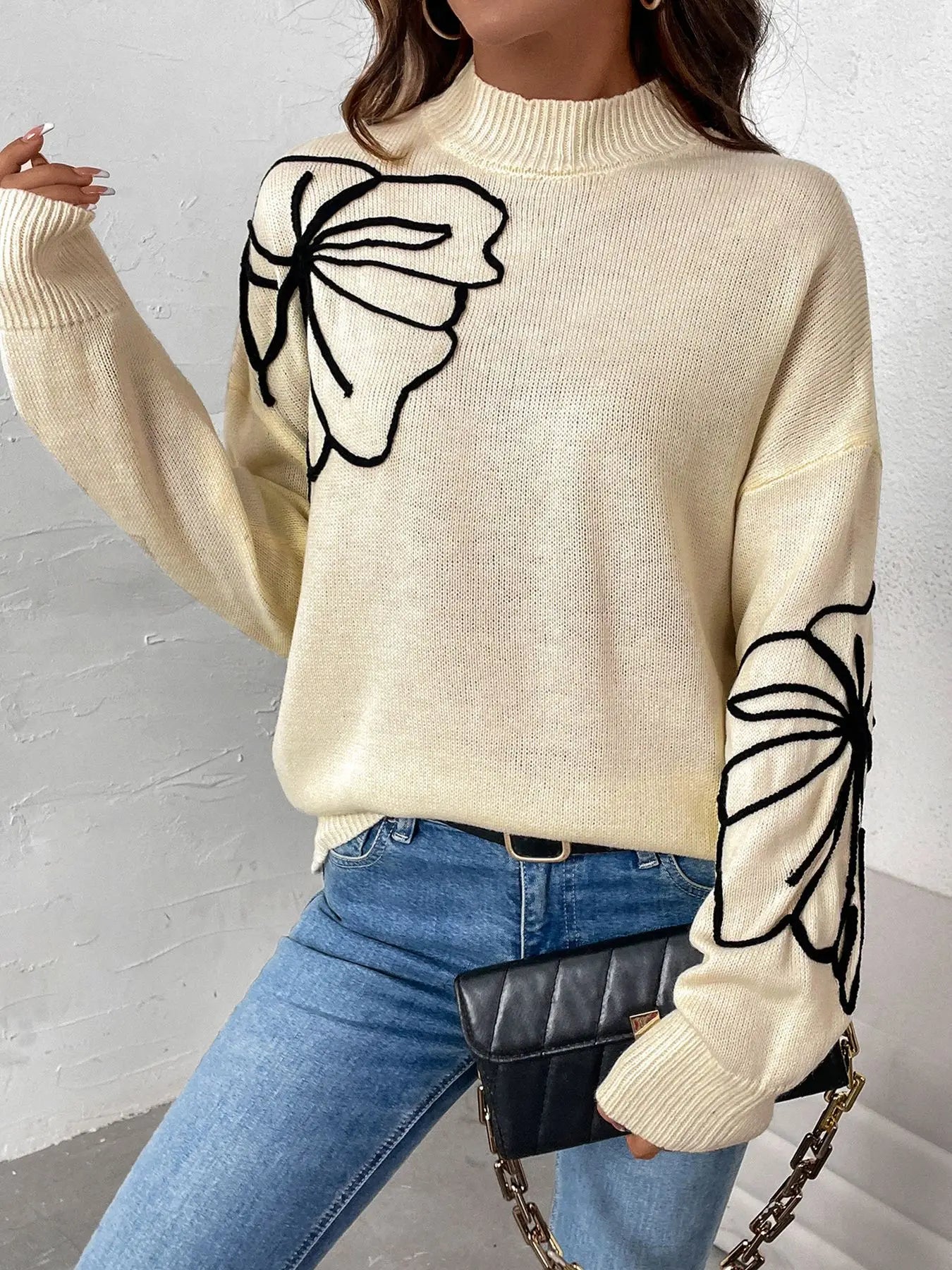 Apricot Bloom Half-Turtle Sweater