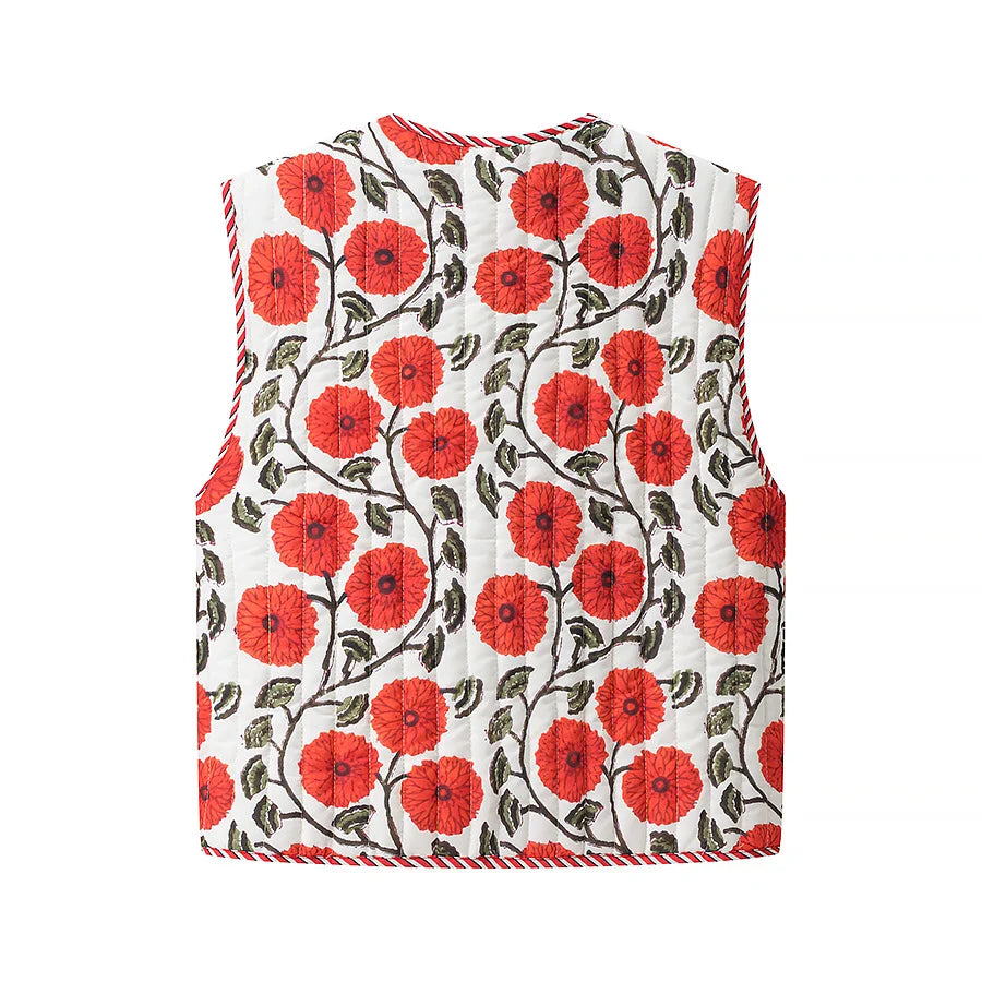 Chic Contrast Lace-Up Crop Vest