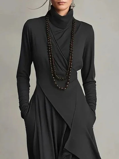 Vintage Turtleneck Pocket Mini Dress