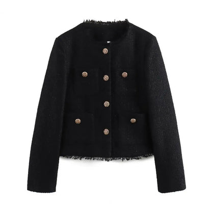 Gold Button Tweed Jacket
