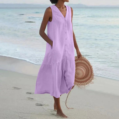 Casual Cotton Linen Dress