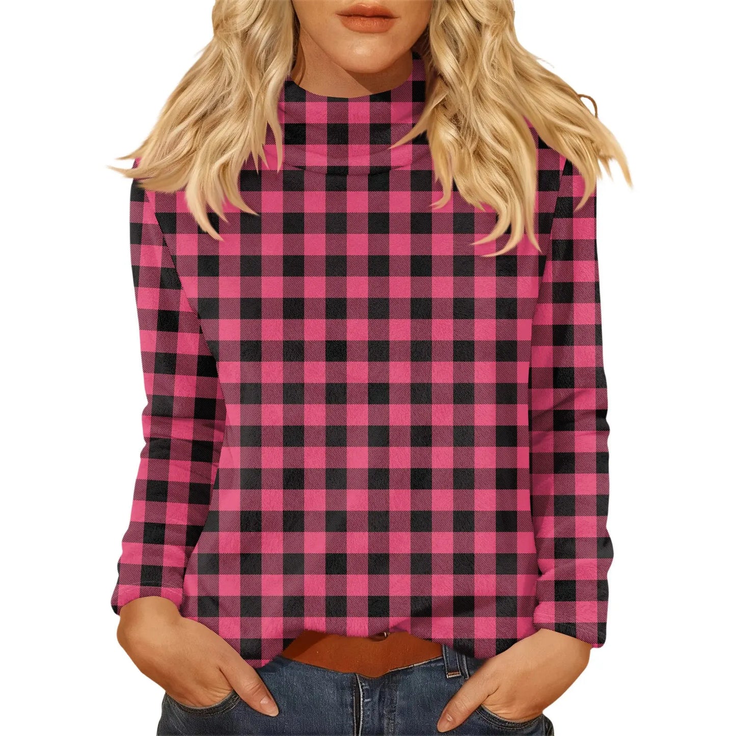 Women’s Daily Casual Plaid Pullover Sweater