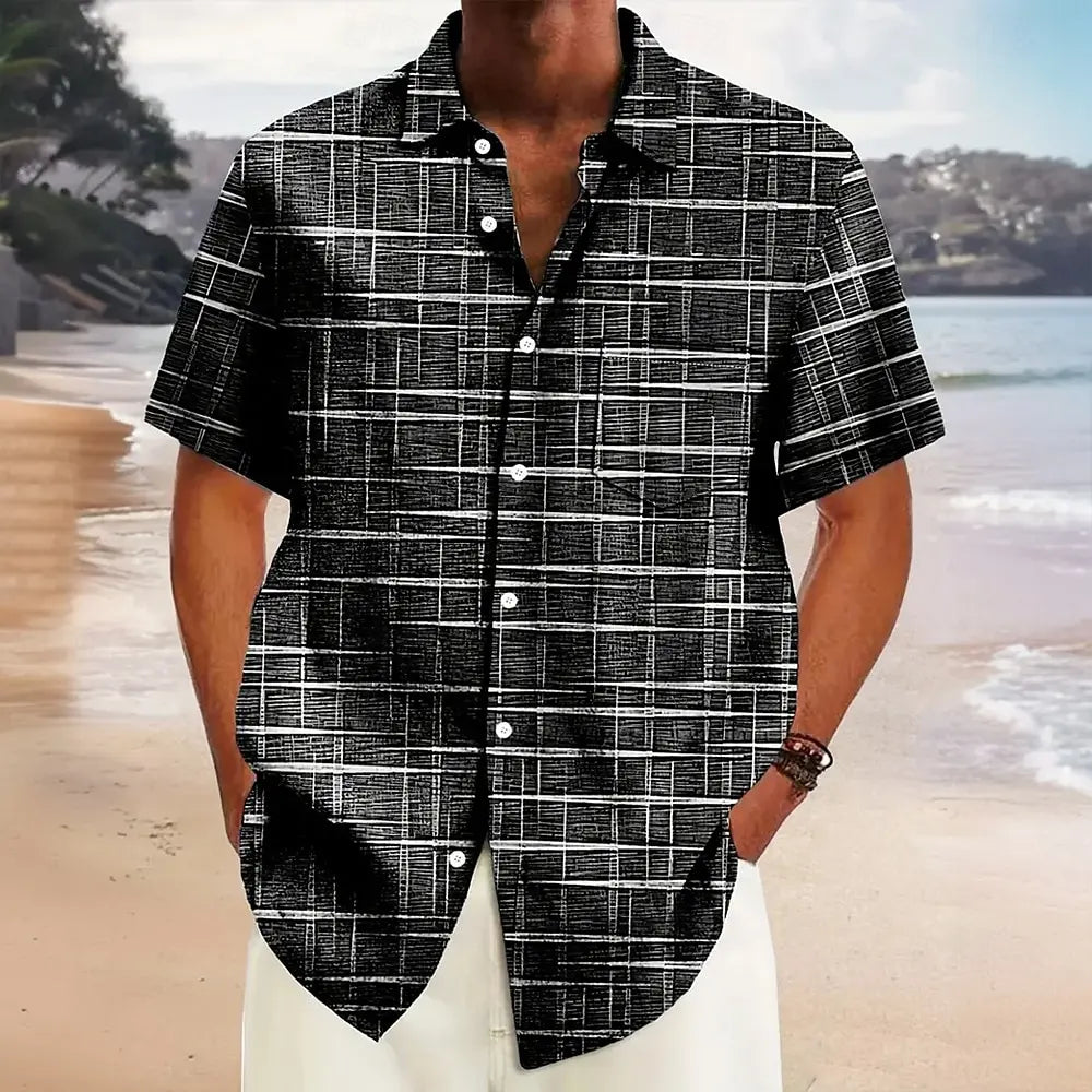 TropiGrid 3D Plaid Summer Shirt