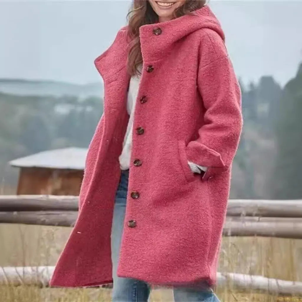 Women’s Long Hooded Wool Coat