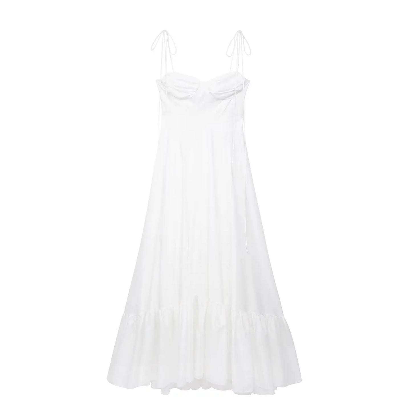 ZBZA Backless V-Neck Midi Dress