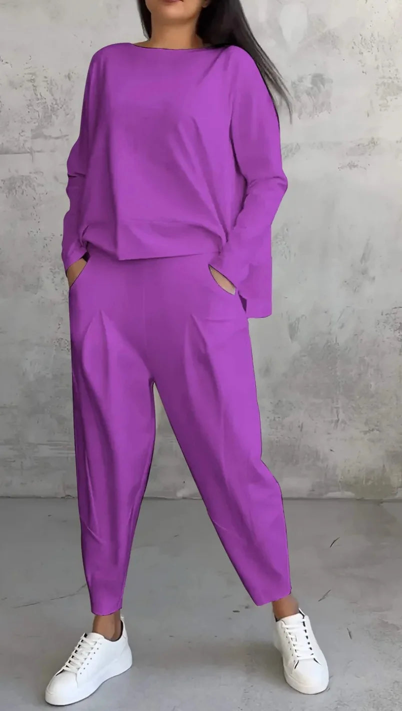 Elegant Two-Piece Casual Pant Set