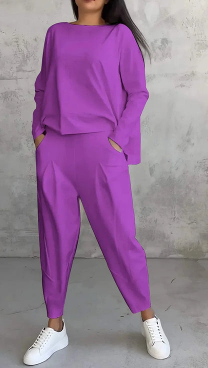 Elegant Two-Piece Casual Pant Set